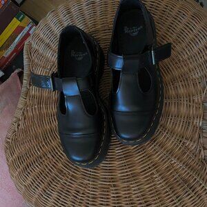 Dr. Martens Bethan Polished Smooth Leather Platform Shoes